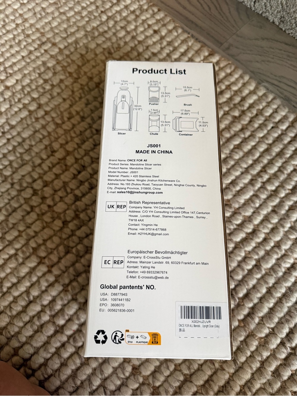 White Mandoline Slicer - Home Kitchen Tool - Picture 4 of 7